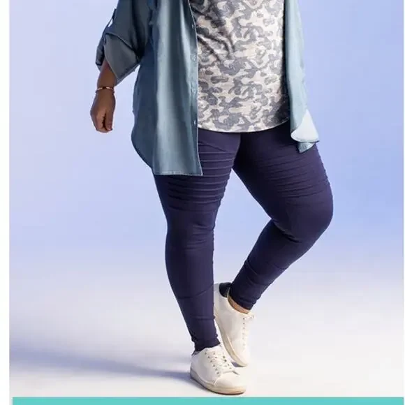 LuLaRoe Super Soft Leggings sz OS 2-10 Geometric Blues Red Yellow Stretchy Comfy - Picture 11 of 14